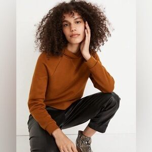 Madewell MWL betterterry relaxed cropped pullover sweatshirt